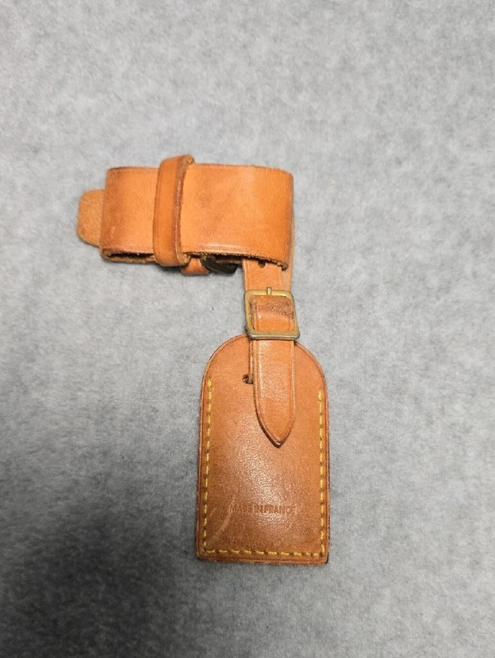 Louis Vuitton Vachetta Tan Leather Luggage Tag with Brass Hardware